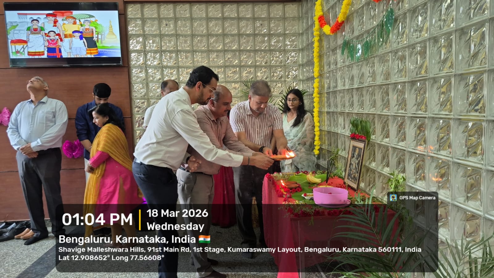 Pooja and lamp lighting at Reception Area Clinical Block