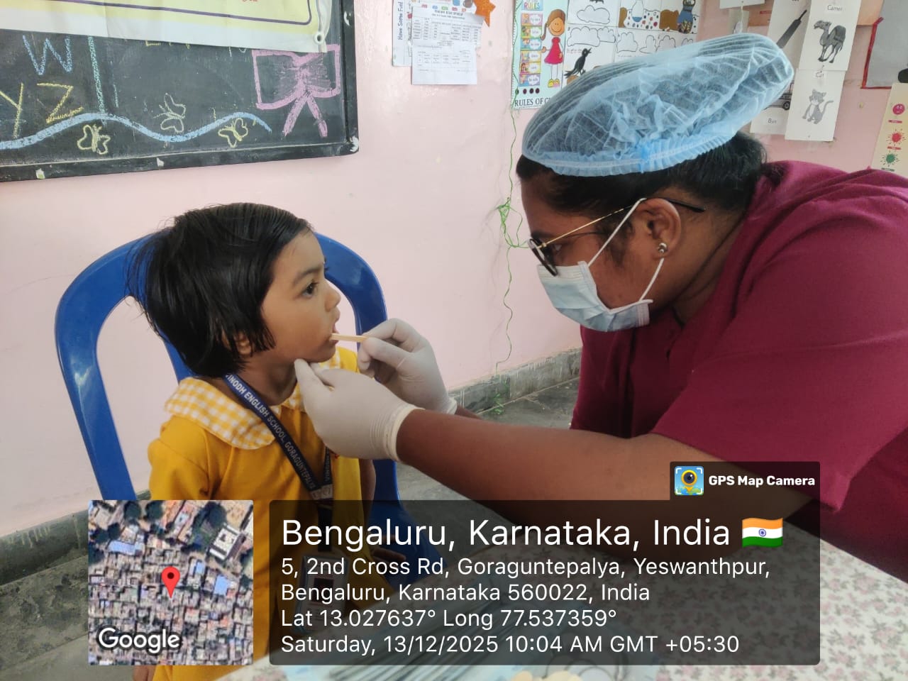 Dentist performing a check-up