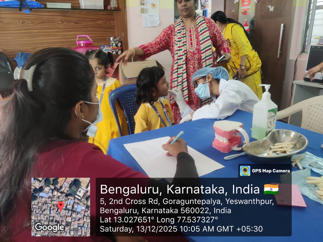 Child receiving dental check-up