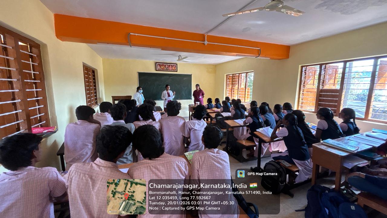 Dental team engaging with students during an outdoor health education session