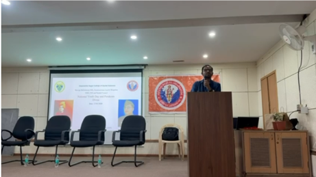 Chief guest Sri Ravi Varma Ji motivating the gathering with his speech