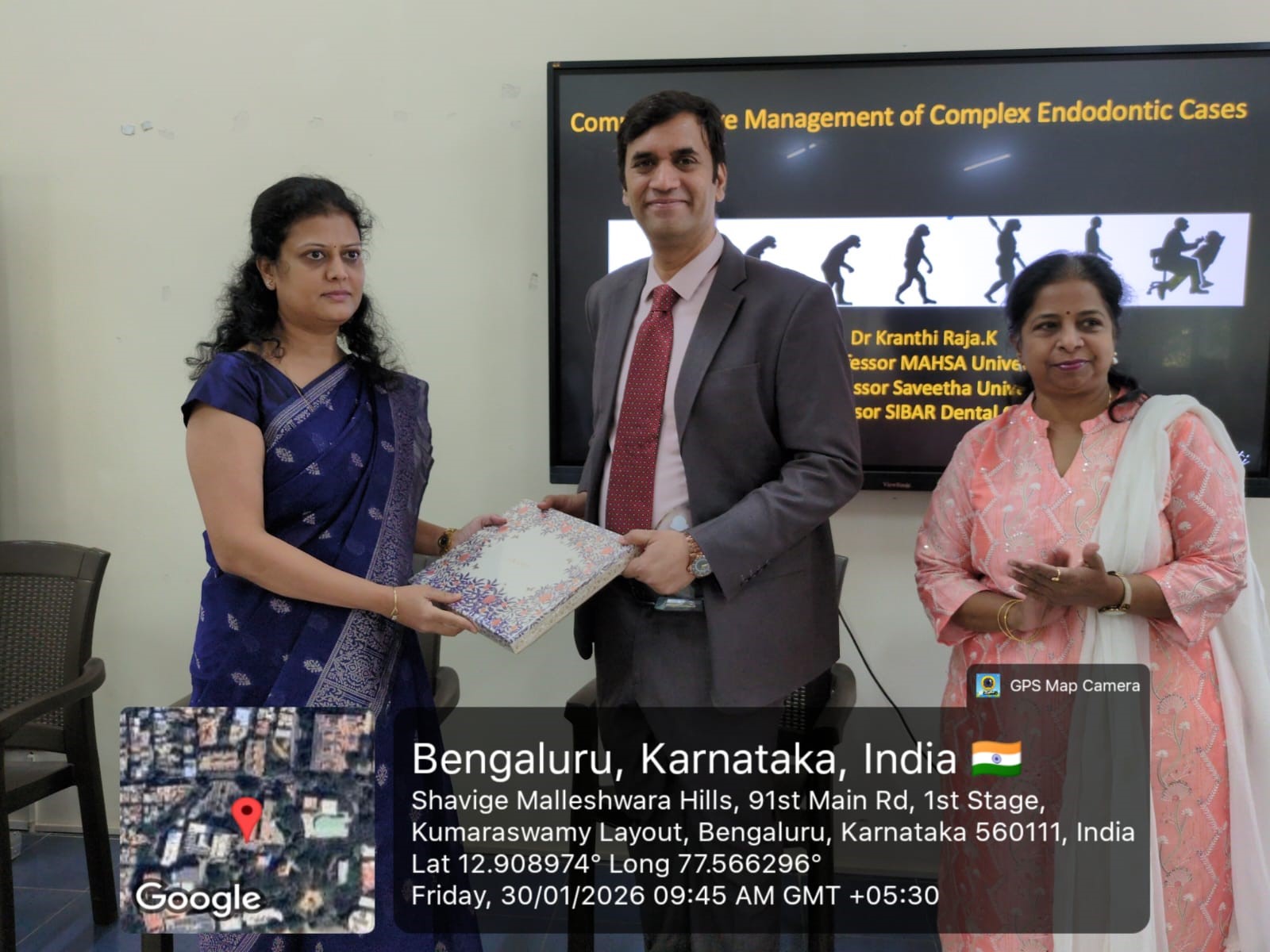 Mr K Kranthi Raja demonstrating a procedure using an operating microscope