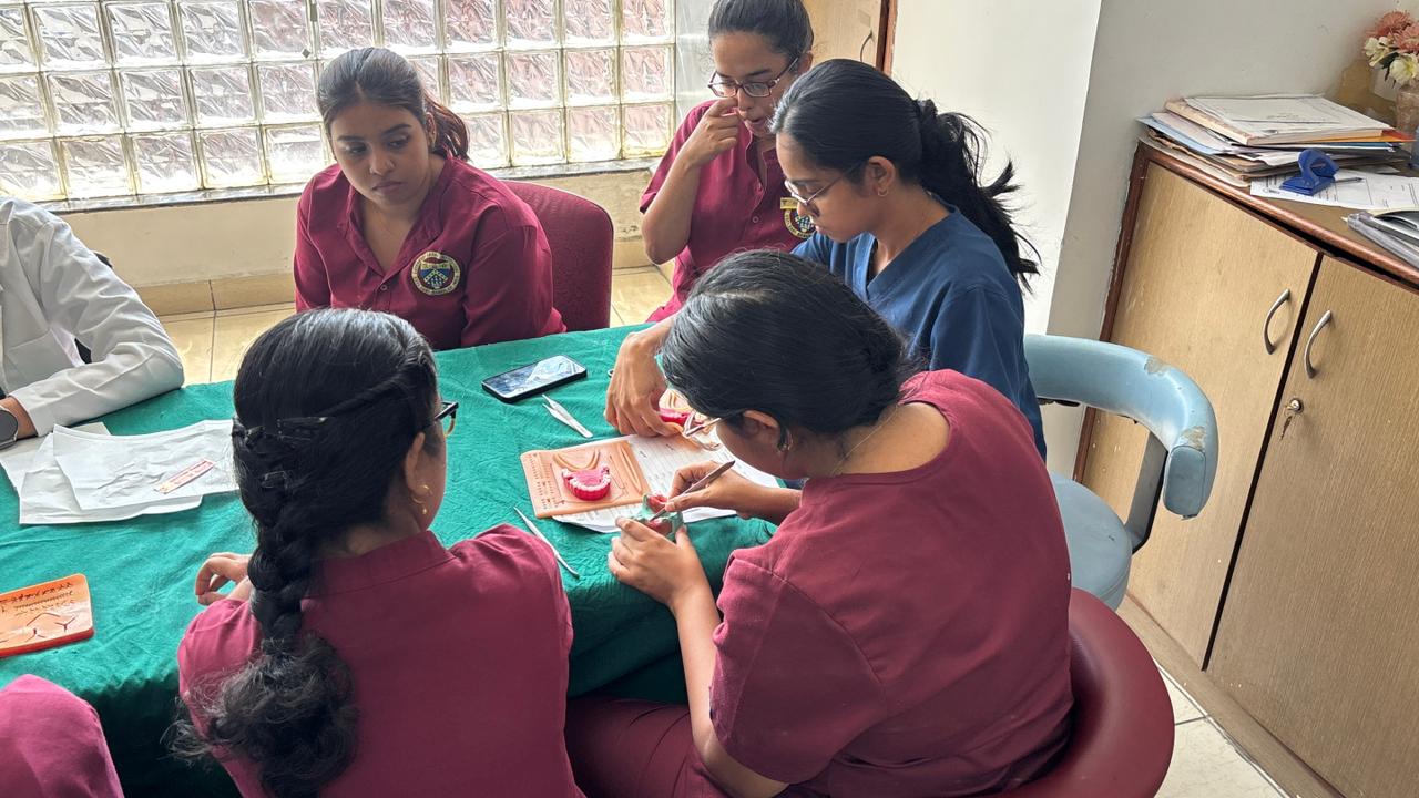 Participants fabricating surgical stents on dental casts