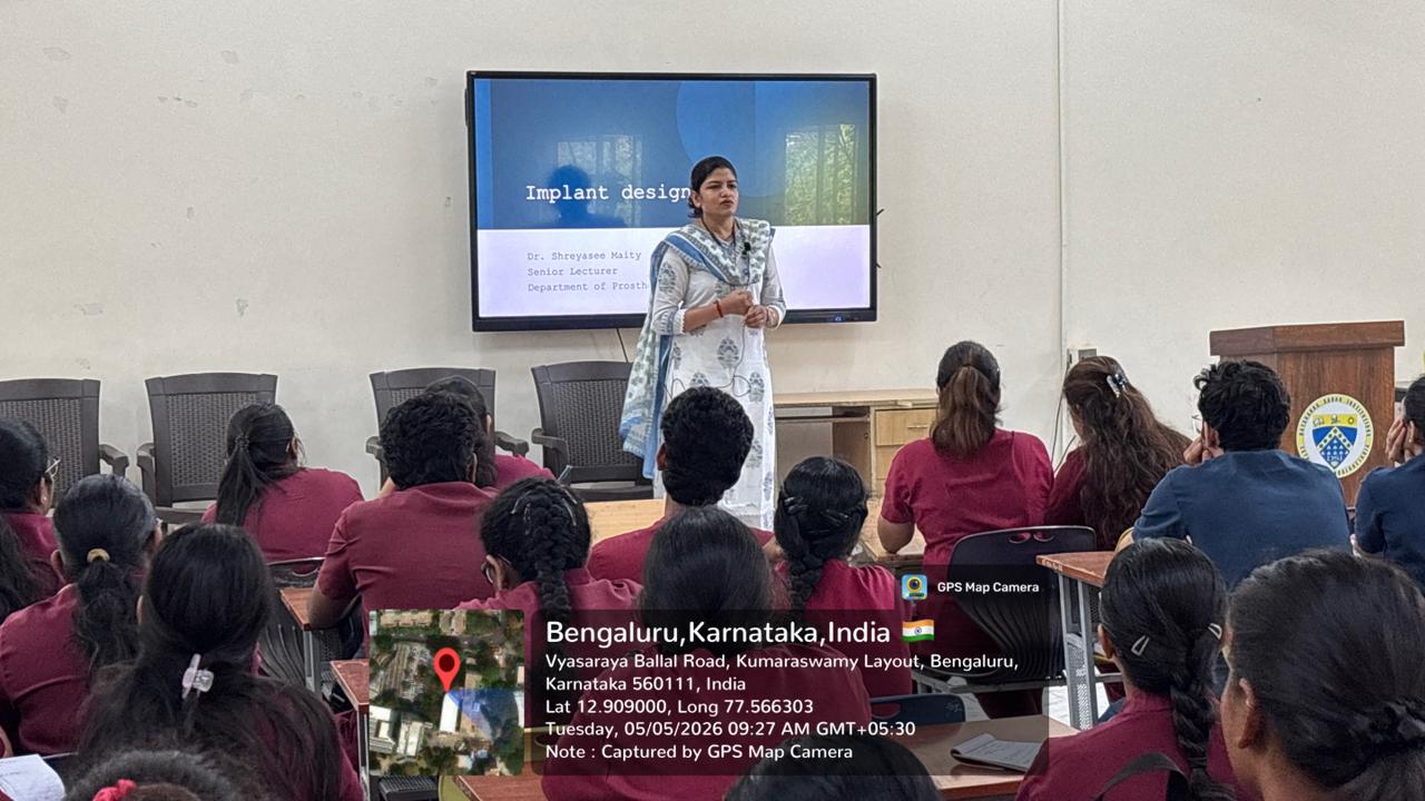 Lecture on implant design delivered by Dr. Shreyasee