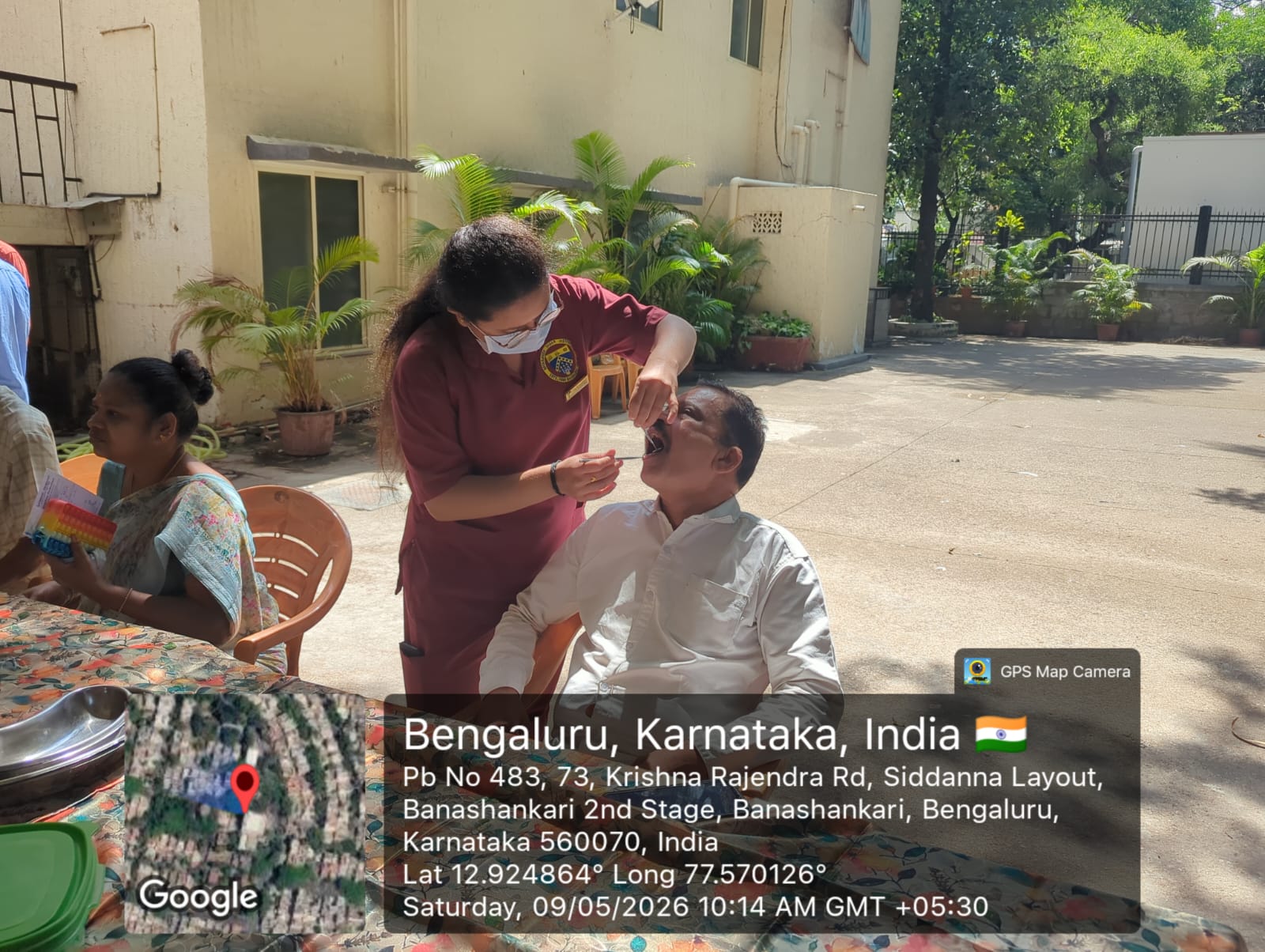 Patient undergoing dental screening