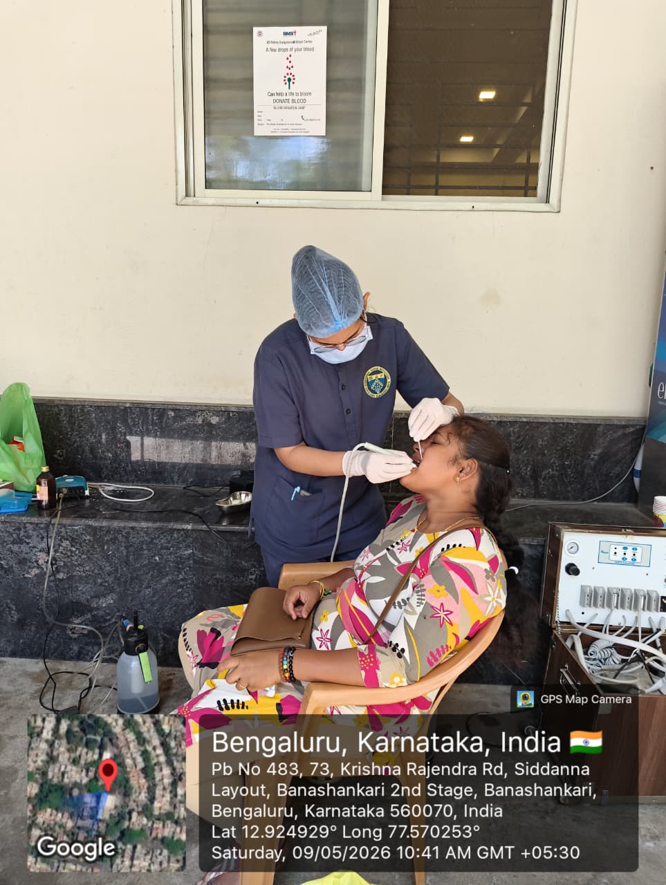 Patient undergoing dental scaling